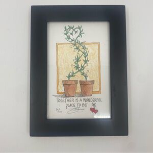 New framed wall art together if a wonderful place to be love hearts plants